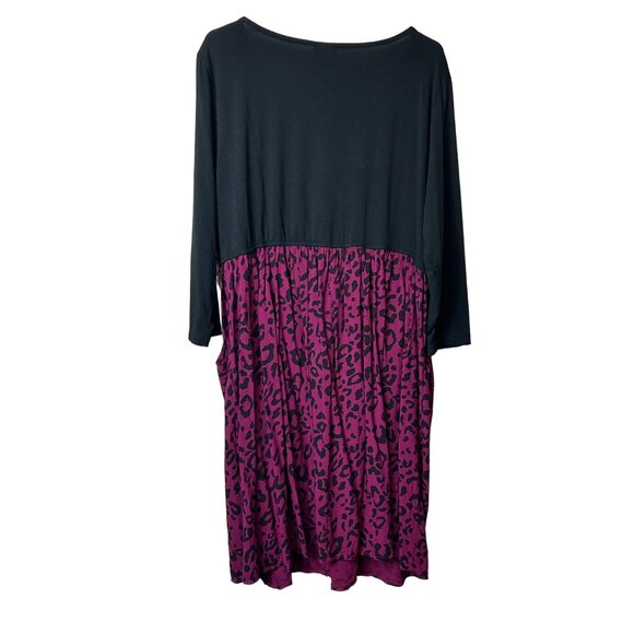 Torrid Black Animal Print Faux Wrap Dress 2X - Picture 2 of 7